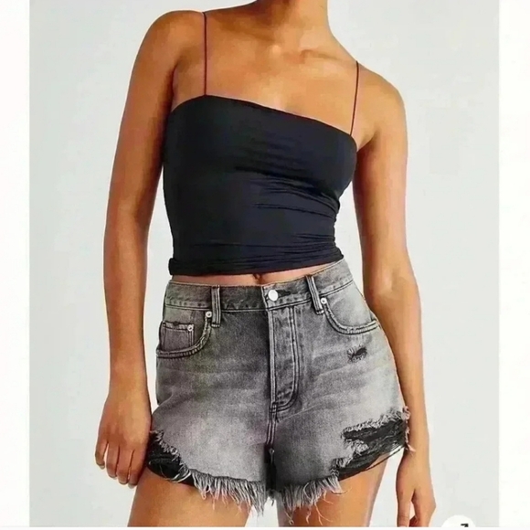 Free People Frayed Jean Shorts - Picture 1 of 7
